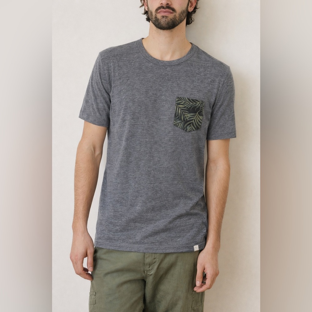 Marine Layer Re Spun Heather Gray Pocket Tee Size Medium
